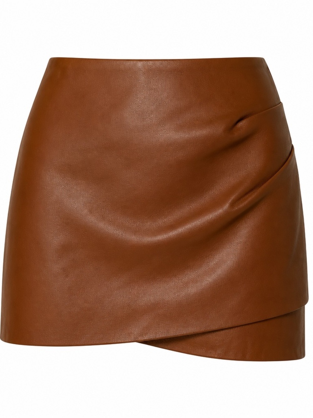 Lulu's NWT Party Going Out Tan Faux Leather Asymmetrical Mini Skirt Size XL